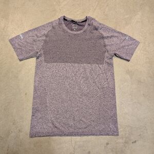 Nike Running Men's S Heather Grey/Purple Performance Shirt Reflective